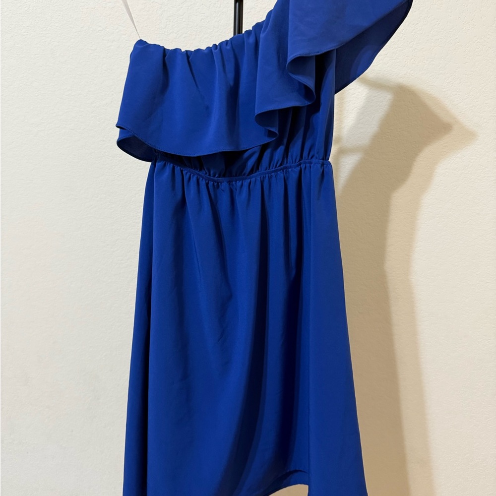 Women’s Blue One-Shoulder Dress by Color Me Red Size Small